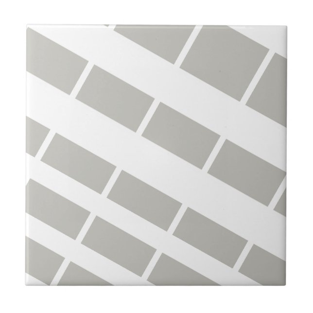 Ceramic Tile Grey & White Stripe Kakelplatta (Framsidan)
