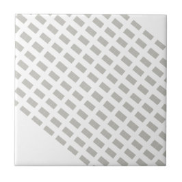 Ceramic Tile Grey & White Stripe Square Kakelplatta