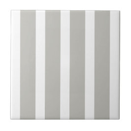 Ceramic Tile Grey & White Stripe Square Kakelplatta