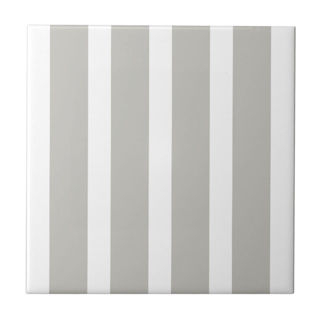 Ceramic Tile Grey & White Stripe Square Kakelplatta (Framsidan)