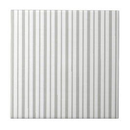 Ceramic Tile Grey & White Stripe Square Kakelplatta