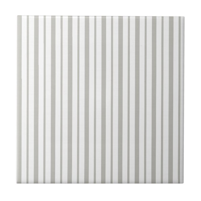 Ceramic Tile Grey & White Stripe Square Kakelplatta (Framsidan)