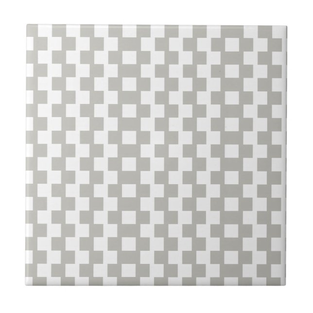 Ceramic Tile Grey & White Stripe Square Kakelplatta (Framsidan)