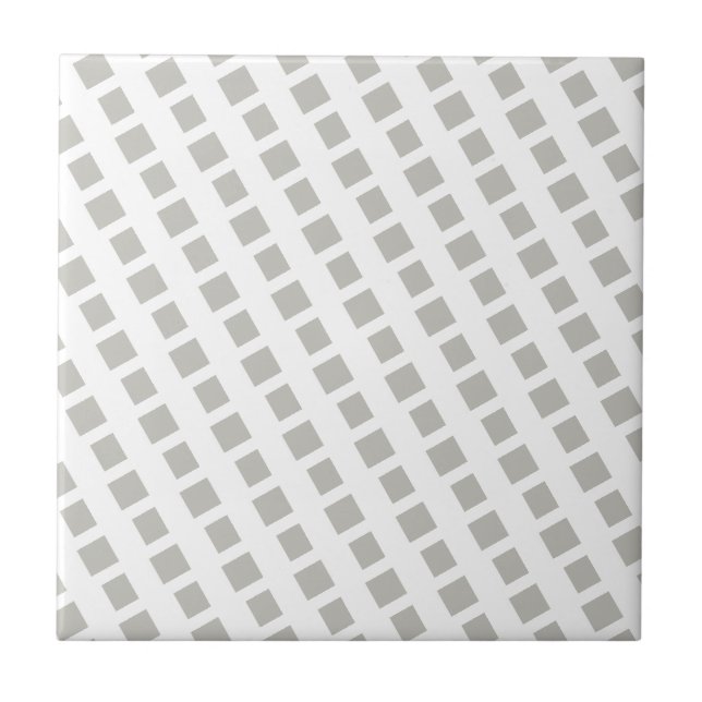 Ceramic Tile Grey & White Stripe Square Kakelplatta (Framsidan)