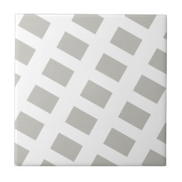 Ceramic Tile Grey & White Stripe Square Kakelplatta