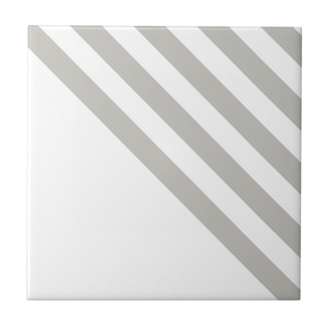 Ceramic Tile Grey & White Stripe Square Kakelplatta (Framsidan)