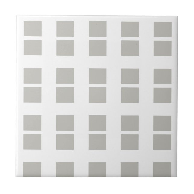 Ceramic Tile Grey & White Stripe Square Kakelplatta (Framsidan)