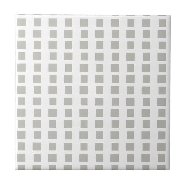 Ceramic Tile Grey & White Stripe Square Kakelplatta (Framsidan)