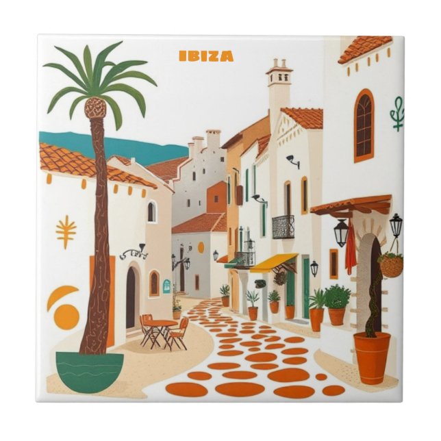 Ceramic Tile Ibiza Eivissa Spain Pub Home Decor Kakelplatta (Framsidan)
