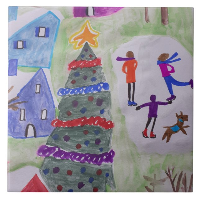 Ceramic Tile, julbyn Kakelplatta (Framsidan)