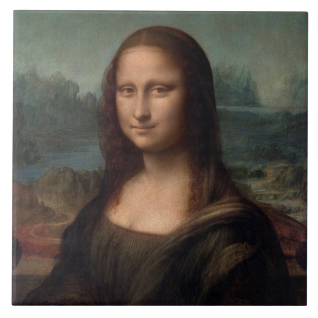 CERAMIC TILE: Leonardo da Vinci : MONA LISA Kakelplatta (Framsidan)