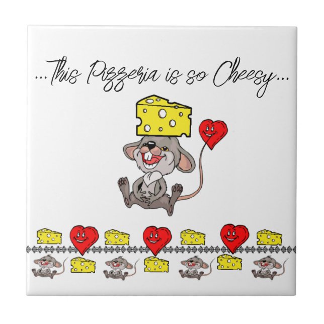 Ceramic Tile Mce so Cheesy Pizza Pizzeria Kakelplatta (Framsidan)