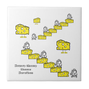 Ceramic Tile Mousey Cheesy Cheese Marathon Kakelplatta