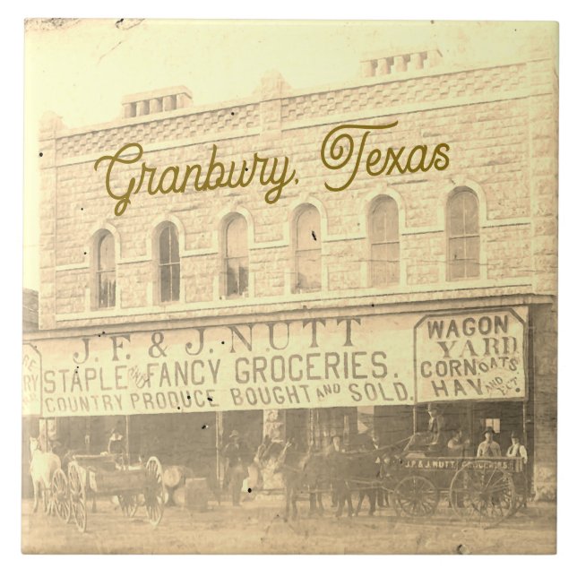 Ceramic Tile of Nutt House in Granbury, Texas Kakelplatta (Framsidan)