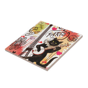 Ceramic Tile Paris Frankrike Cat Kakelplatta