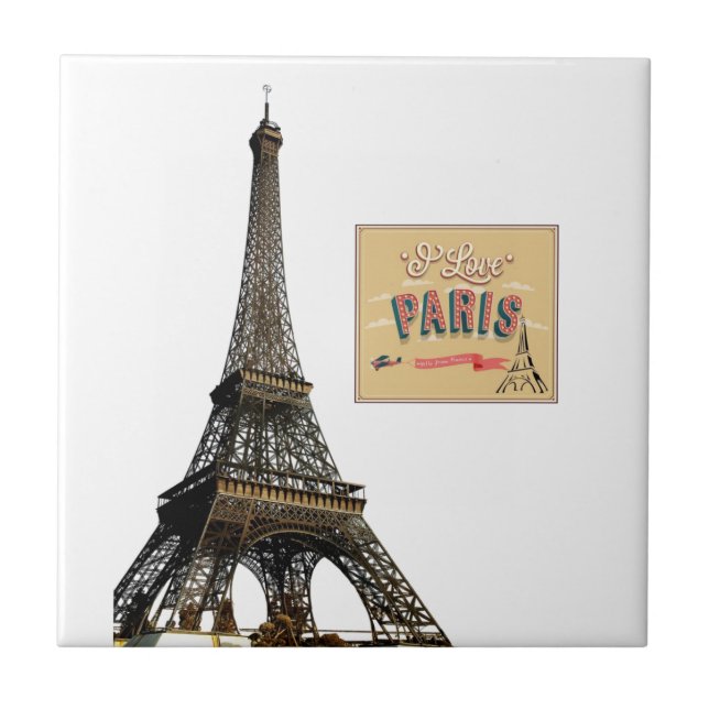 Ceramic Tile Paris Frankrike Kärlek Kakelplatta (Framsidan)
