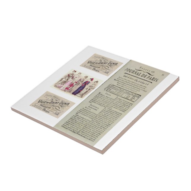 Ceramic Tile Paris Frankrike Newspaper Kakelplatta (Sidan)