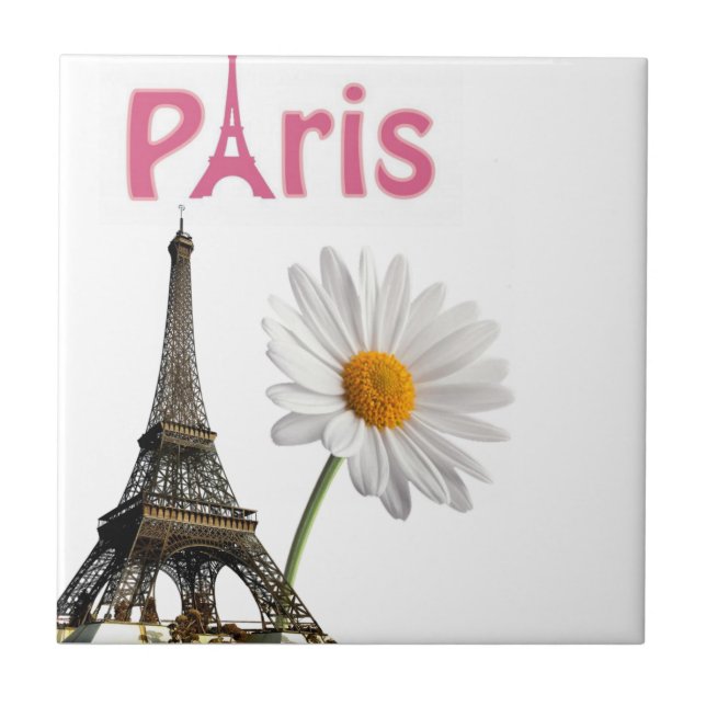 Ceramic Tile Paris Frankrike White Daisy Kakelplatta (Framsidan)