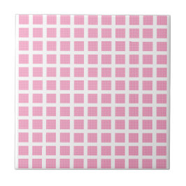 Ceramic Tile Pink Stripe Square Kakelplatta