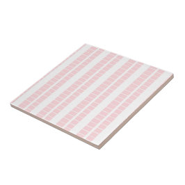 Ceramic Tile Pink & White Stripe Kakelplatta