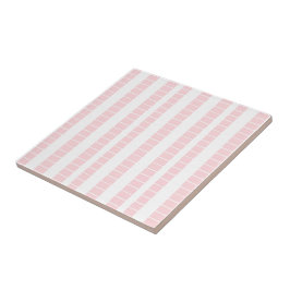 Ceramic Tile Pink & White Stripe Kakelplatta