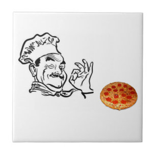 Ceramic Tile Pizza Man Kakelplatta