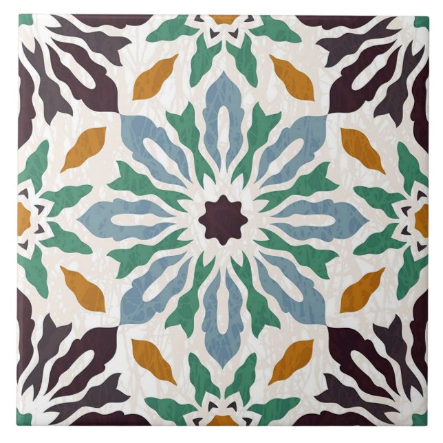 Ceramic Tile - Portugisiska Azulejo Mönster Kakelplatta (Framsidan)