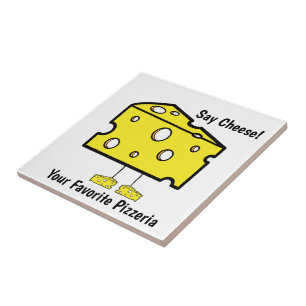 Ceramic Tile say Cheese Favorite Pizzeria Pizza Kakelplatta