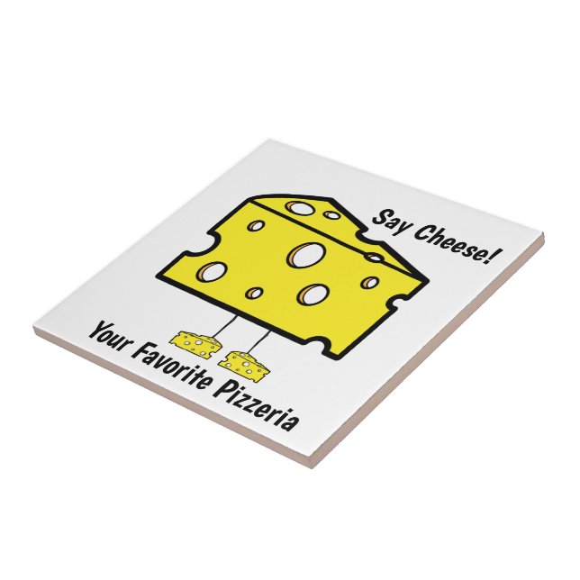Ceramic Tile say Cheese Favorite Pizzeria Pizza Kakelplatta (Sidan)