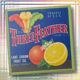 CERAMIC TILE - "Three Feather" - Crate label Kakelplatta