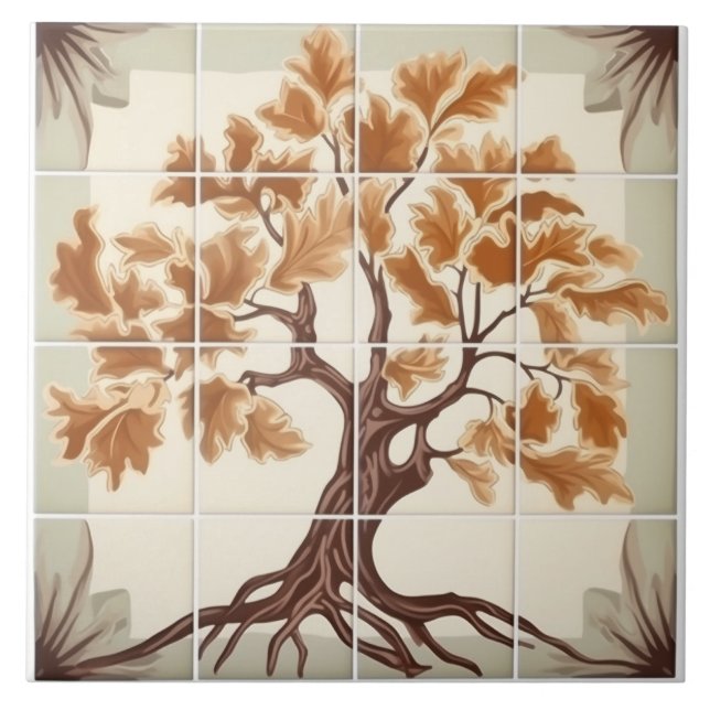 Ceramic Tile Träd Mönster Kakelplatta (Framsidan)