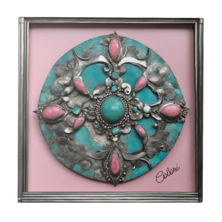 Ceramic Tile Verdigris och Rosa Kakelplatta