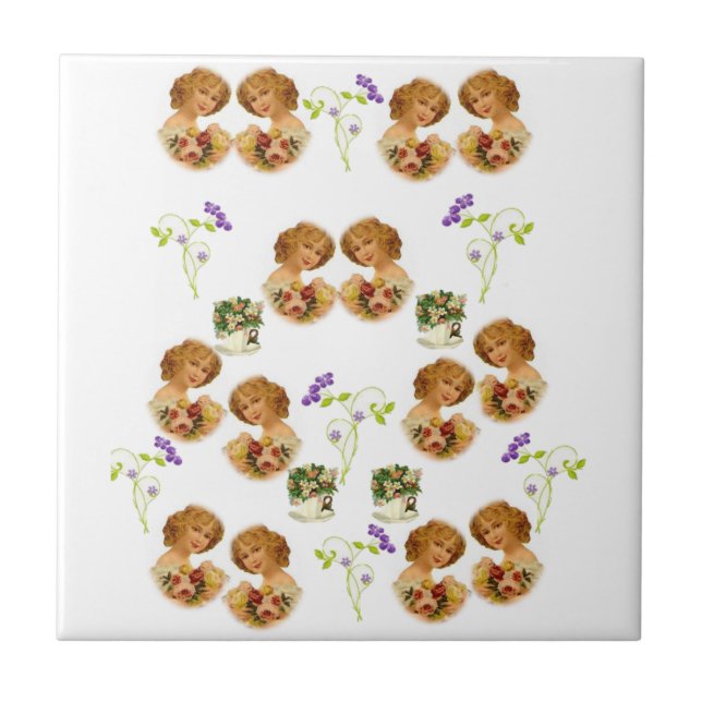 Ceramic Tile White Victorian Kakelplatta (Framsidan)