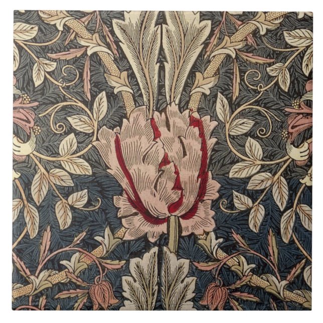 Ceramic Tile - William Morris Blommigt Art nouveau Kakelplatta (Framsidan)
