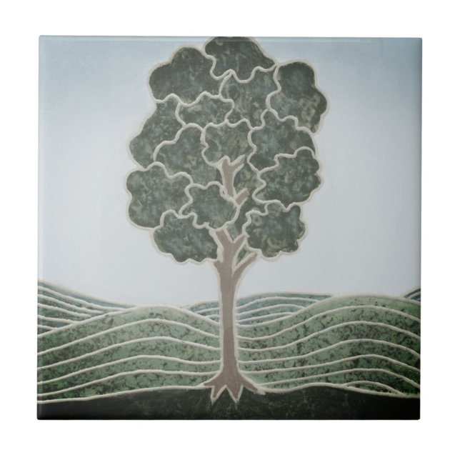 Ceramic tile with Primitive Tree image Kakelplatta (Framsidan)