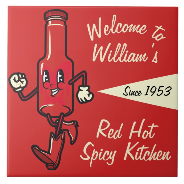 CERAMIC TILES - Red Hett Sauce Personlig  Kakelplatta (Framsidan)