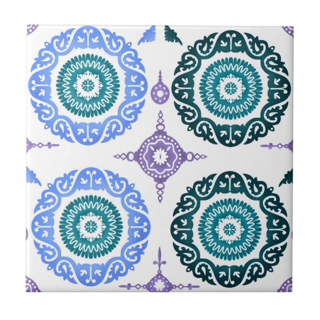 Ceramic Wall Tile – Portuguese Blue & Teal. Kakelplatta (Framsidan)