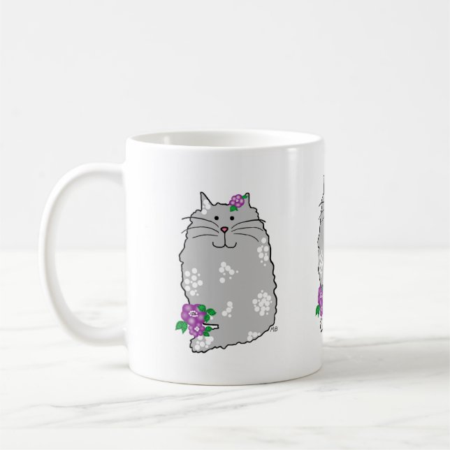 Ceramic Whimsical Cat Mug Kaffemugg (Vänster)