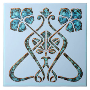 Ceramisk art nouveau Stil Kakelplatta