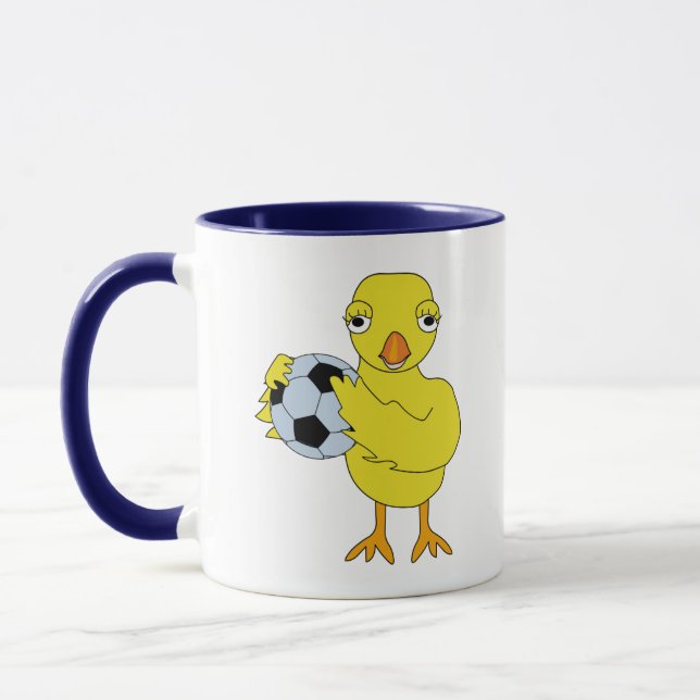 Ceramisk Chick för fotboll Mugg (Vänster)
