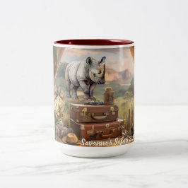 Ceramisk Färgad Kaffe Mugg, Vintage Safari Stil Två-Tonad Mugg