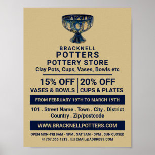 Ceramisk Goblet, potteributik, Potter Reklam Poster