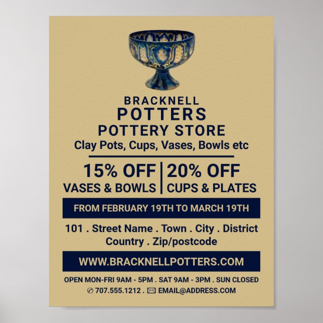 Ceramisk Goblet, potteributik, Potter Reklam Poster (Framsidan)