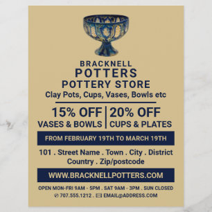 Ceramisk Goblet, potteributik, Potter Reklam Reklamblad