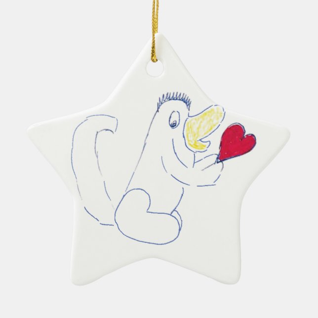 Ceramisk jul, prydnadsföremål, kärlek, Kryp Star Julgransprydnad Keramik (Framsidan)