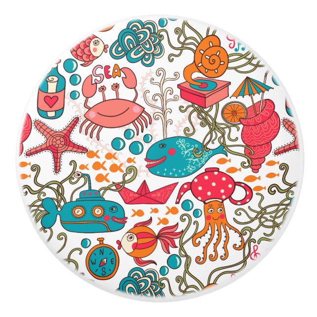 Ceramisk knopp från havslevande djur (Framsidan)