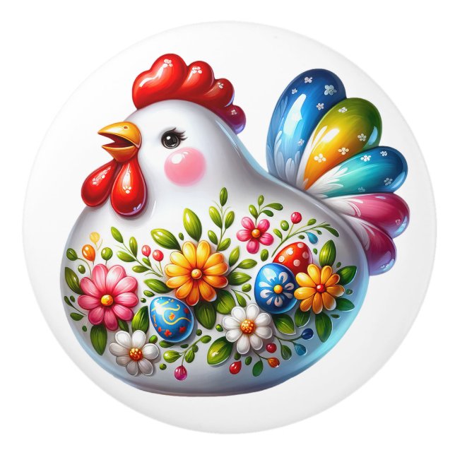 Ceramisk kyckling knopp (Framsidan)