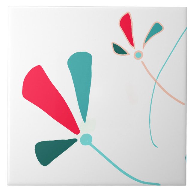 Ceramisk platta för MInimal botanisk design Kakelplatta (Framsidan)