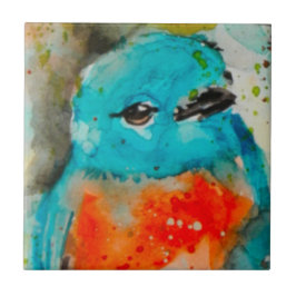 Ceramisk platta för unika fågelvattenfärger kakelplatta