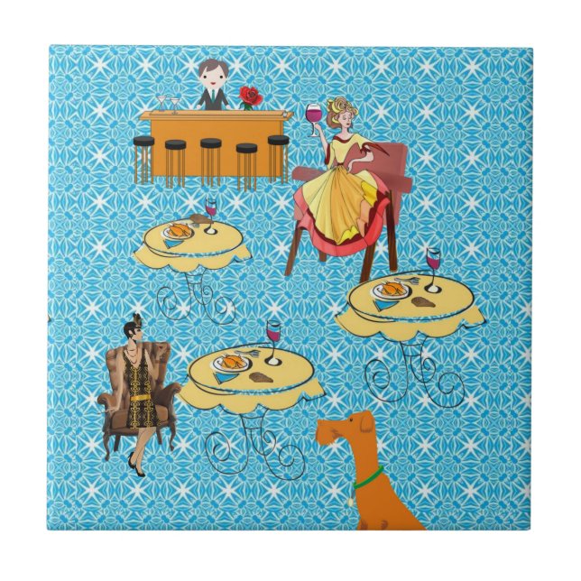 Ceramisk platta Retro Kakelplatta (Framsidan)